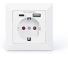 Digitus Skaitmenas | Apsauginis kištukas, skirtas montuoti įleidžiamas, su 1 x USB Type-C, 1 x USB A