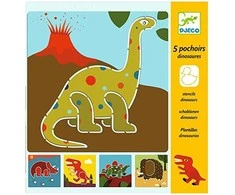 Djeco Piešimo trafaretai - Dinozaurai (5 vnt.) ( DJ08863 )