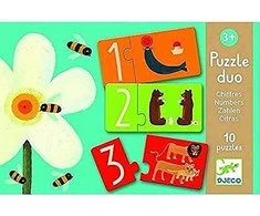 Djeco Dviejų dalių dėlionės - Skaičiai (20 vnt.) ( DJ08151 )