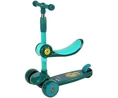Lean Sport Lean Toys Triratis balansinis paspirtukas Saddle Žalias Music Diodes Lion
