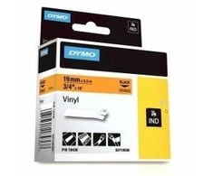 DYMO Rhino Vinilinė Juostelė 19mm x 5.5m / juodas ant oranžinės (18436)