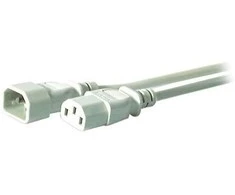 Efb Elektronik EFB Kaltgeräverl maitinimo kabelis. C14 180°–C13 180°, pilka, 3,0 m, 3 x 1,00 mm
