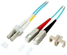 Efb Elektronik EFB EFB LWL Kabelis Duplex Jumper LC-SC 50/125 OM3 5 Meter LSZH Halogenfrei aqua 2.0mm geprueft mit Messprotokoll