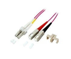 EFB EFB LWL Kabelis Duplex Jumper LC-SC 50/125 OM4 1 Meter LSZH Halogenfrei erika violett 2.0mm geprueft mit Messprotokoll