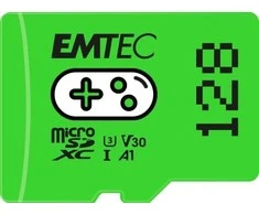 Atminties kortelė „Karta Emtec Gaming Micro SDXC“ 128 GB, 10 klasės UHS-I/U3 A1 V30 (ECMSDM128GXCU3G)