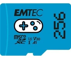 Atminties kortelė Karta Emtec Gaming Micro SDXC 256 GB 10 klasės UHS-I/U3 A1 V30 (ECMSDM256GXCU3G)