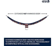 JAV Dvigulis hamakas Eno Double Nest Print tundra navy