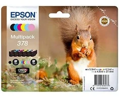 Epson Squirrel C13T37884010 rašalo kasetė Originalus Juoda, Žydras, Šviesus Cyan, Šviesi Magenta, Rausvai raudona, Geltona 1 vnt