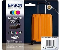 „Epson 405XL“ „Suitcase“ rašalo kelių pakuočių pakuotė (C/K/M/Y) DURABrite Ultra