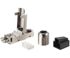 Equip 121172 wtyczka RJ-45 juoda, nerūdijantis plienas