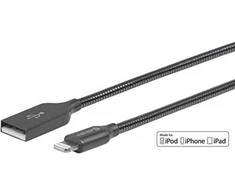 Kabelis USB eStuff Lightning - USB-A 0.5 m Pilka (ES601065)