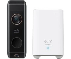Anker Eufy Video Doorbell 2K su HomeBase, maitinama baterija