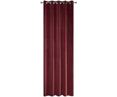 Eurofirany DIVA LINE RIA Minkšto aksomo naktinė užuolaida, 140X250 cm, kilpos / žiedai, spalva: bordo