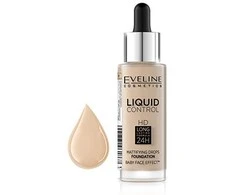 „Eveline Cosmetics“ skystas makiažo pagrindas „Eveline Liquid Control HD Mattifying Drops“ 015 šviesi vanilė, 32 ml
