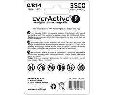 Akumuliatorius EverActive Sidabrinis Line R14/C Ni-MH 3500mAh
