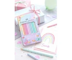Spalvoti pieštukai Faber-Castell Sparkle, 12 spalvų, metalinėje dėžutėje