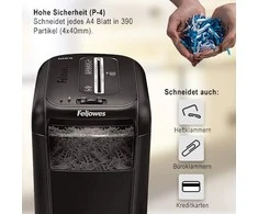 Fellowes Powershred | 60Cs | Juodas | 22 L | Kreditinių kortelių smulkinimas | 75 dB | Popieriaus apdorojimo standartas / išvestis 10 lapų per eigą | Skersinis smulkintuvas | Garantija 24 mėn.