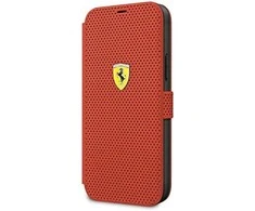Dėklas Apple iPhone 12 Mini Ferrari Book On Track Perforated (FESPEFLBKP12SRE) raudonos spalvos