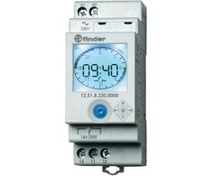FINDER 12.51.8.230.0000 Laikrodis cyfrowy tygodniowy dobowy NFC jednokanałowy 16A 230VAC 12.51.8.230.0000
