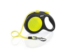 Flexi New Neon L pavadėlis šunims iki 50kg juostinis 5m geltonos spalvos