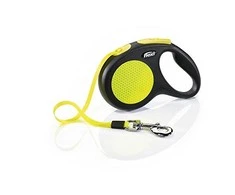 Flexi New Neon M pavadėlis šunims iki 25kg juostinis 5m geltonos spalvos