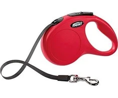 Flexi New Classic S pavadėlis šunims iki 15kg juostinis 5m raudonos spalvos