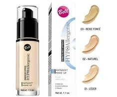 Matinis makiažo pagrindas Bell HypoAllergenic Mat&amp;Soft 30 g, 03 Sunny rusvai gelsvas