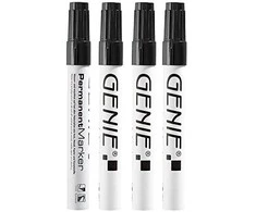 Genie GIE P- Marker Rund- Spitze Metallic schw. 4 Stk.