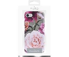 PURO Glam Geo Flowers – dėklas, skirtas iPhone SE (2022/2020) / 8/7 / 6s (Rožinė Peonies)