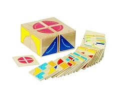 Goki Medinė loginė Tetris dėlionė su 18 spalvotų kaladėlių ir užduočių kortelėmis vaikams nuo 3 metų