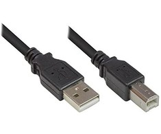 Kabelis USB Alcasa USB-A - USB-B 0.5 m Juodas (2510-05OFS)