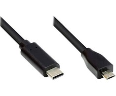 GoodConnections Good Connections Anschlusskabel 2m USB 2.0 USB-C zu USB 2.0 Micro B juodas
