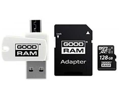 GOODRAM 128GB microSDXC 10 klasės UHS I + adapteris + skaitytuvas