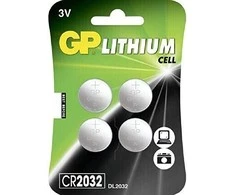 GP Baterija GP sagos elementas ličio CR2032, 3V, 4 lizdinė plokštelė