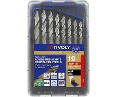 Grąžtas Tivoly Metalo grąžtų rinkinys 1-10mm, "Smart Point" pakopinis antgalis, 19vnt