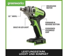 Smūginis veržliasukis Greenworks GD24IW400K4; 24 V; 1x4,0 Ah akum.