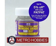 Mr Hobby Mr.Hobby Mr. Finishing Surfacer 1500 pilkas gruntas 40 ml (SF-289)