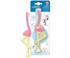 Dr. Brown's dantų šepetėlis 1-4 metų Flamingo