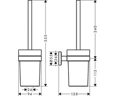 Prie sienos montuojamas tualeto šepetys Hansgrohe Logis Universal 41722000