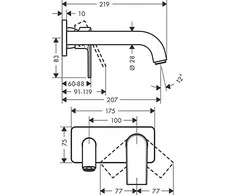 Potinkinis praustuvo maišytuvas Hansgrohe Vernis Shape, 71578670, juodas matinis