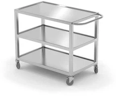 Suvirintas, mobilus, 3 lentynų maitinimo maitinimo vežimėlis iki 240 kg - Hendi 810224