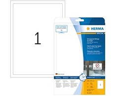 Herma folijos etiketės 8334, A4, lauko naudojimui, 190 x 275 mm, matinė folija balta, 50 vnt (8334)
