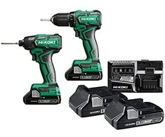 HiKOKI Akumuliatorinių įrankių rinkinys KC18DD, 18V, WH18DD + DS18DD + 2x3.0Ah + lagaminas