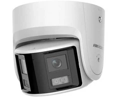 „Hikvision“ kupolinė kamera DS-2CD2346G2P-ISU/SL(C) F2.8 (balta, 4 MP, 30 m. IR, „AcuSense“, panoraminė 180°)