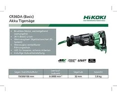 Akumuliatorinis tiesinis pjūklas HiKOKI CR36DA Multi Volt 36V
