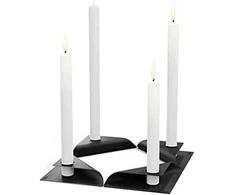 Žvakidžių rinkinys HOFATS SQUARE CANDLE juoda, 4 vnt.