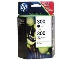 Hewlett Packard (HP) HP 300 rašalo kombinuotas rinkinys, juodas/trispalvis, blisterinė pakuotė