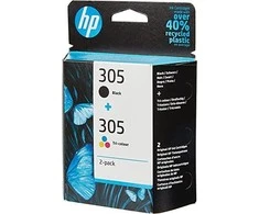 Hewlett Packard (HP) HP 305 2 vnt. Tri-color/Juodas (6ZD17AE) Rašalinių kasečių komplektas, CMY/BK