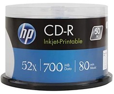Hewlett Packard (HP) Płyty CD-R Verbatim HP Inkjet-Printable (50szt)
