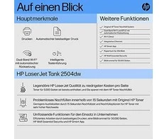 Hewlett Packard (HP) HP LaserJet Tank 2504dw Spausdintuvas - A4 Mono lazerinis, Print, Auto-Duplex, LAN, WiFi, 23ppm, 250-2500 pages per month (replaces Neverstop)